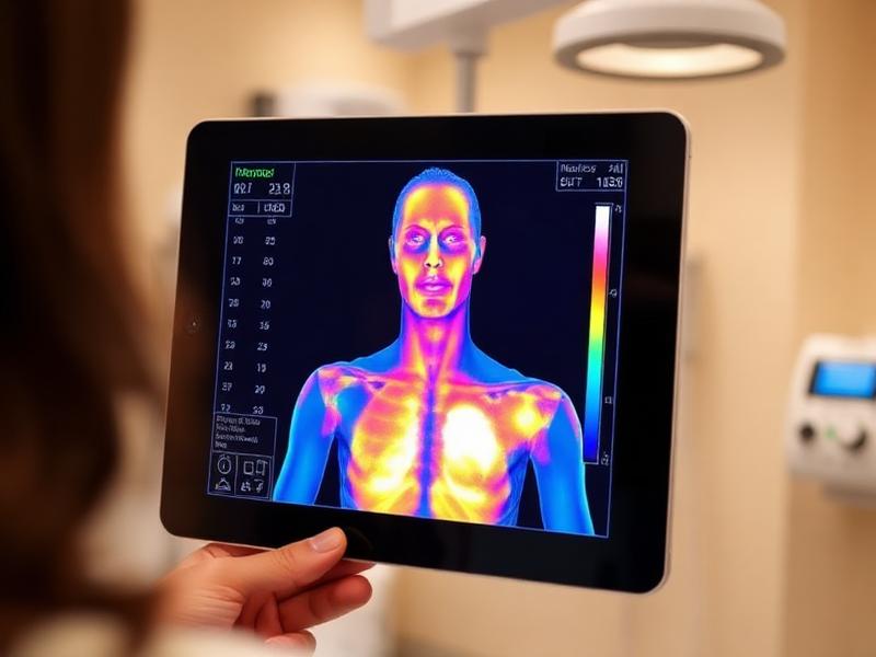 Infrared thermography scan on a tablet